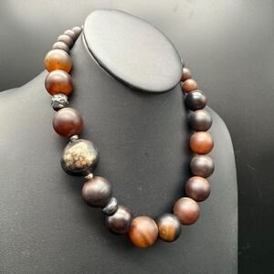 Silpada 925 Sterling Silver Israel Chunky‎ Bead Statement Necklace 18-20"